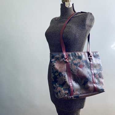 I santi floral printed coated leather tote