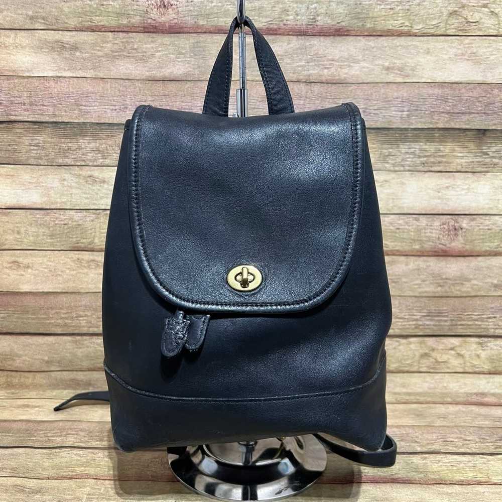 Coach Black Leather Vintage Backpack - image 1