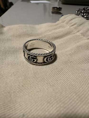 Gucci Gucci Aged Sterling Silver GG Marmont Ring
