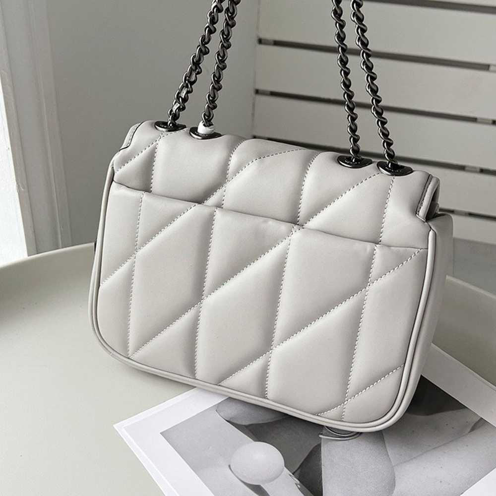 Coach C8560 leather quilted shoulder bag, dove gr… - image 5