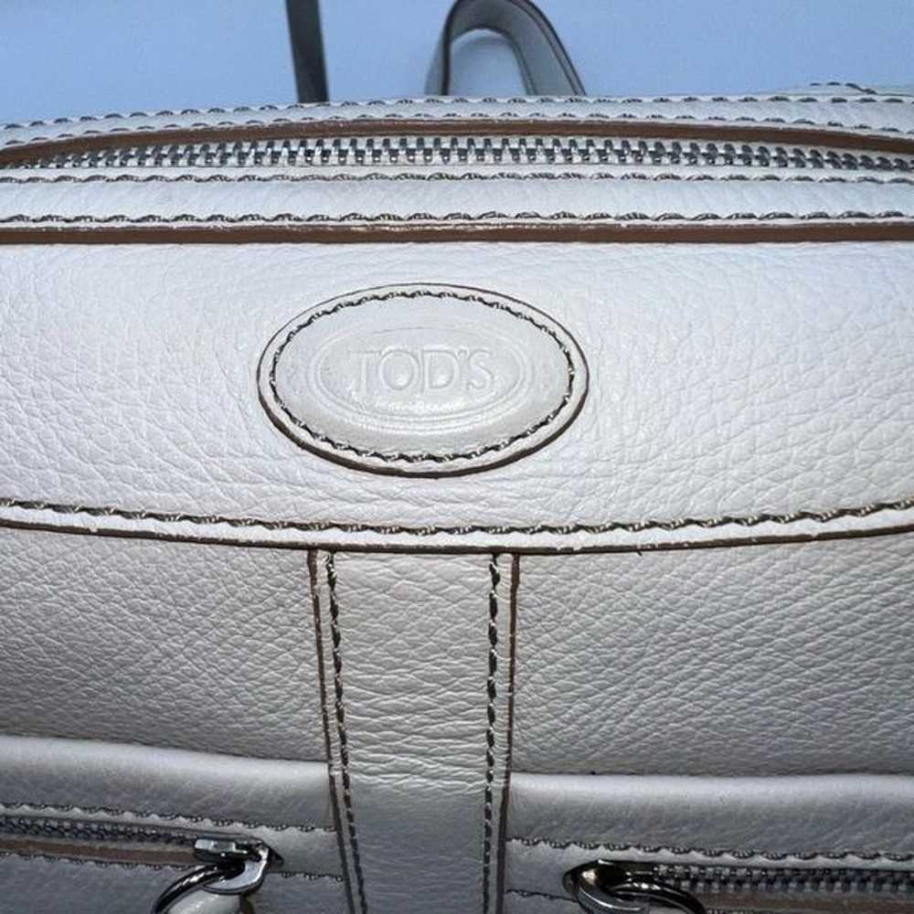 Tod’s Long White Leather Shoulder Bag - image 4