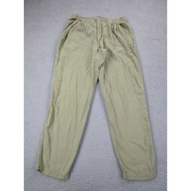 Vintage Chicos Pants Womens Size 3 Green Linen Bl… - image 1