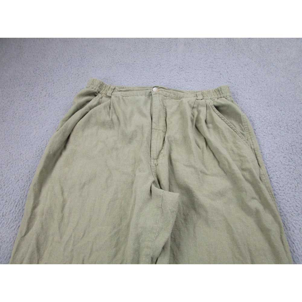 Vintage Chicos Pants Womens Size 3 Green Linen Bl… - image 2