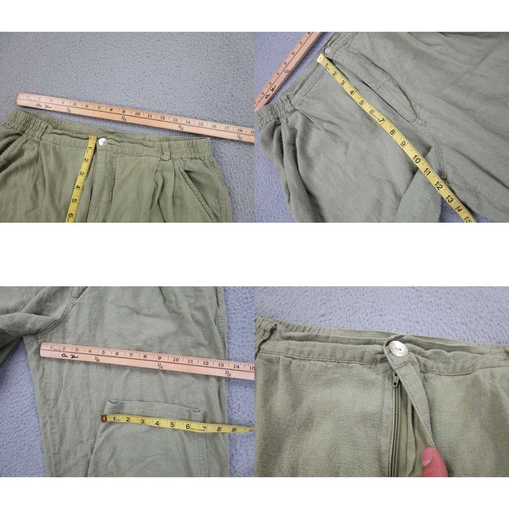 Vintage Chicos Pants Womens Size 3 Green Linen Bl… - image 4