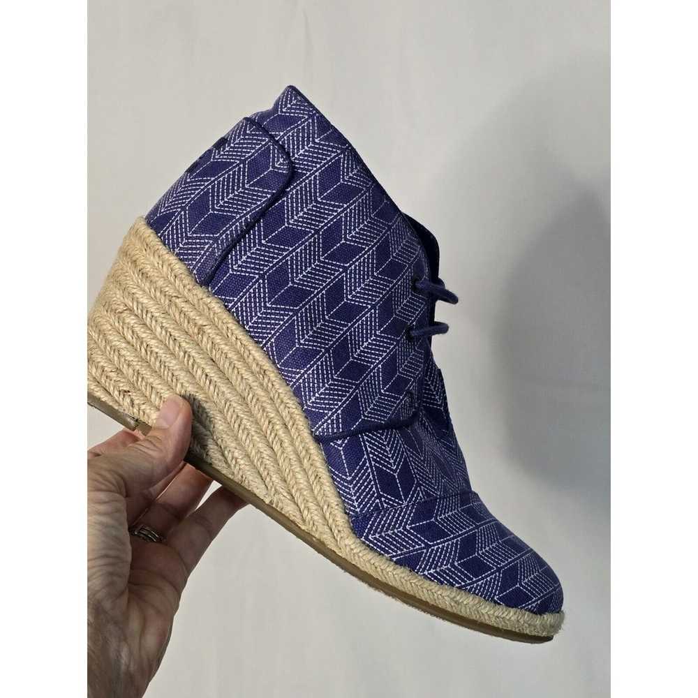 TOMS Desert Wedge Ink Sashiko Espadrilles Ankle B… - image 1