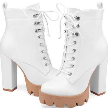 Platform Ankle Boots Chunky Heel Lug Sole Combat … - image 1