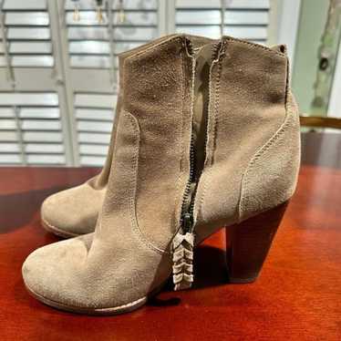 Joie Tan Suede Leather Booties Size 8