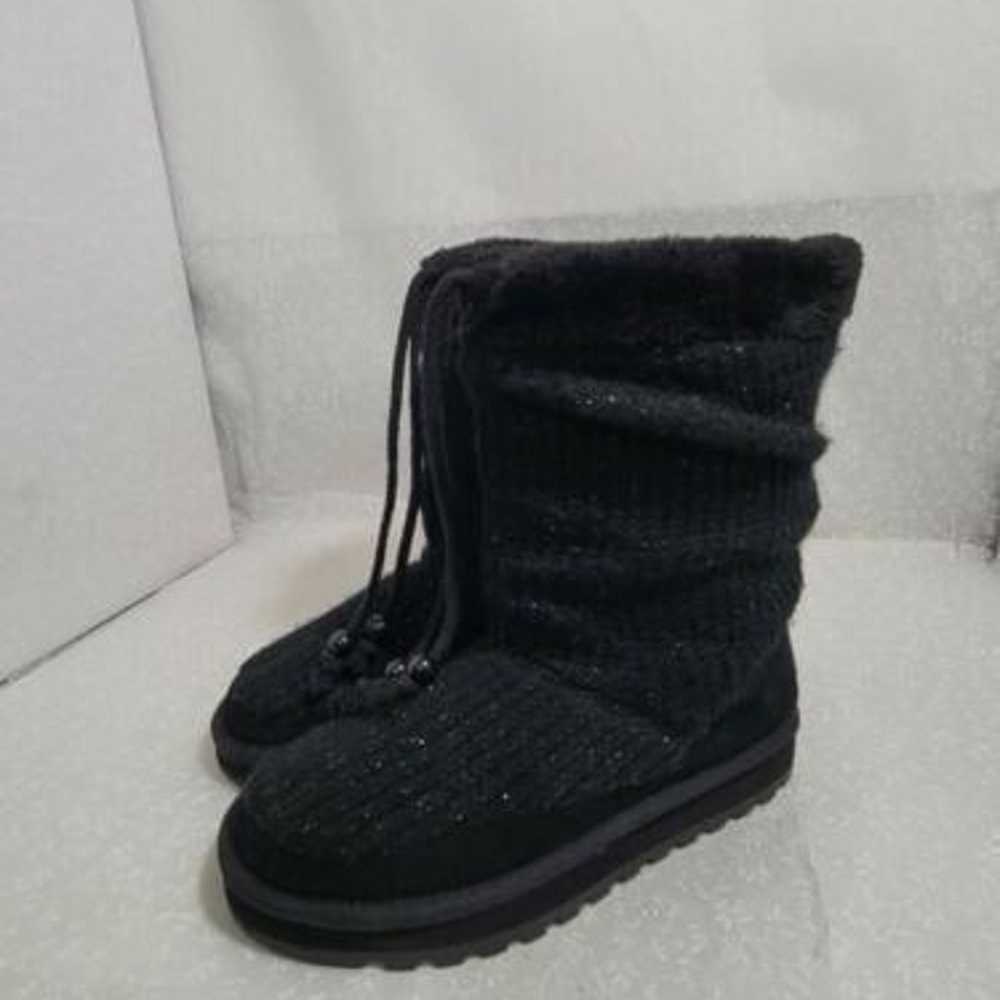 Skechers Womens Round Toe Mid Calf Knit Black Win… - image 5