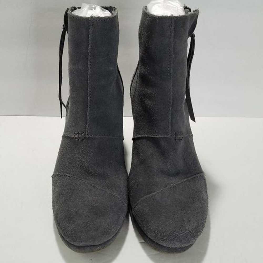 TOMS FOR WOMEN: DESERT WEDGE HIGH DARK GRAY SUEDE… - image 3