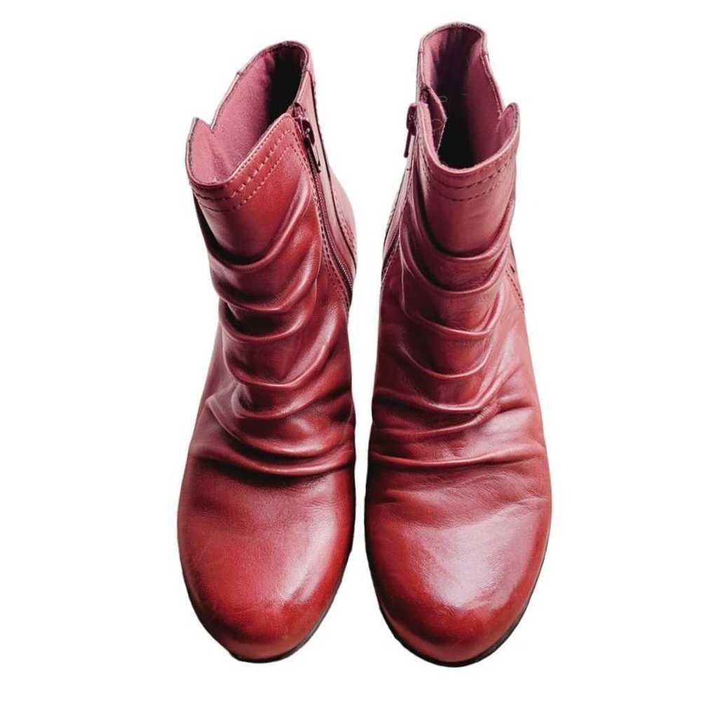 Red Leather Rockport Cobb Hill Collection Boots B… - image 3