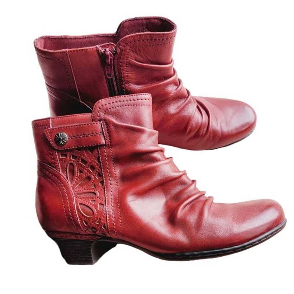 Red Leather Rockport Cobb Hill Collection Boots B… - image 4