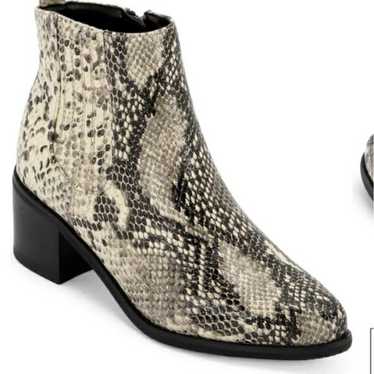 Blondo Elvina Snake Print Block Heeled Ankle Boot… - image 1