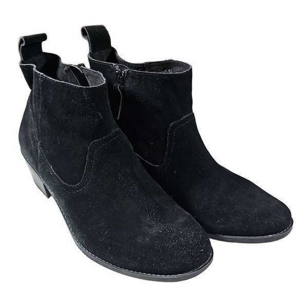 Vionic Black Suede Ankle Boots Booties Size 10 - image 1