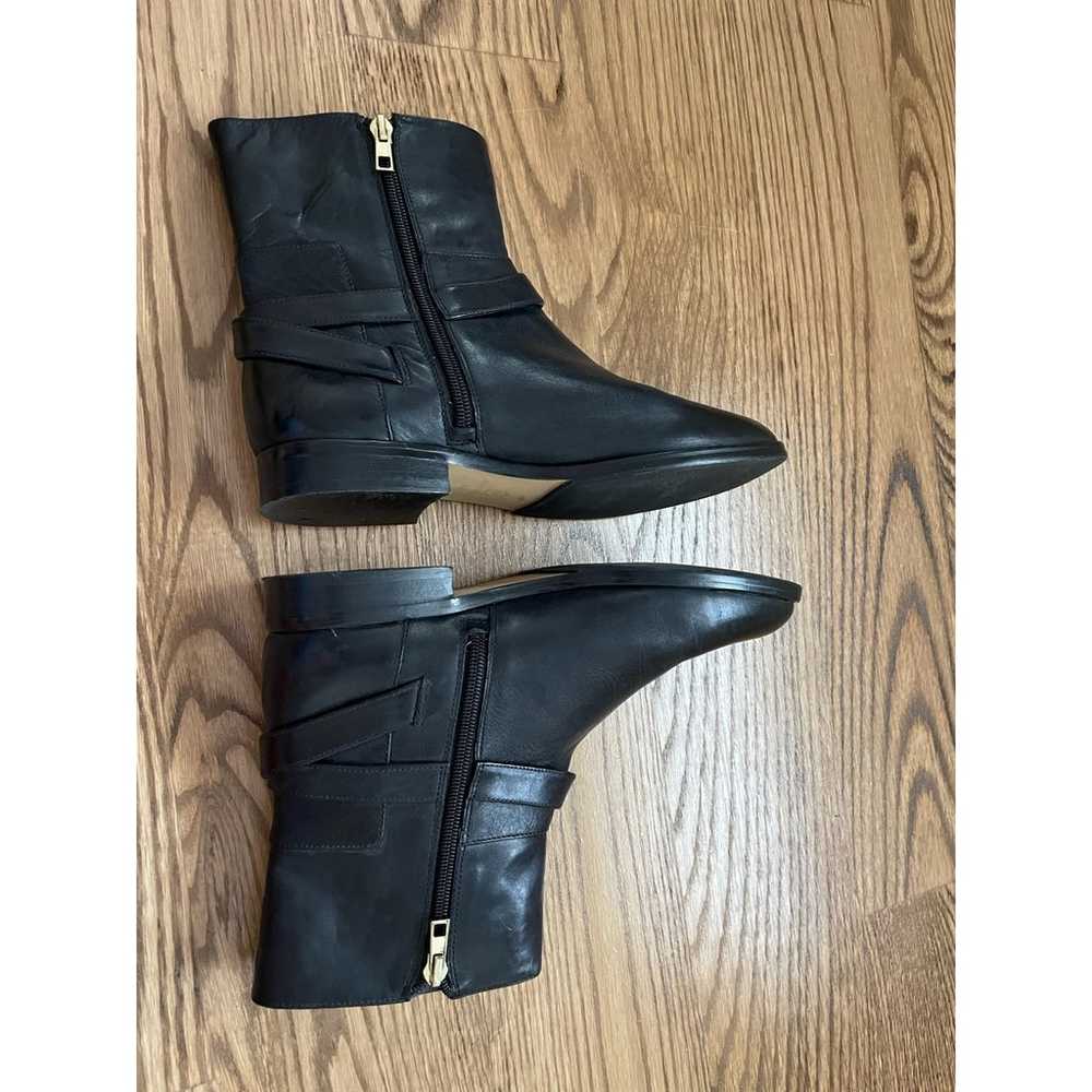 ANNE KLEIN Black Leather Booties Size 8.5 - image 4