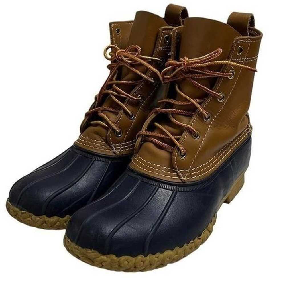 L. L. Bean Boots 8” Tan Navy Duck Hunting Rain Sn… - image 10