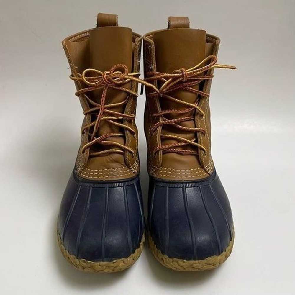 L. L. Bean Boots 8” Tan Navy Duck Hunting Rain Sn… - image 3