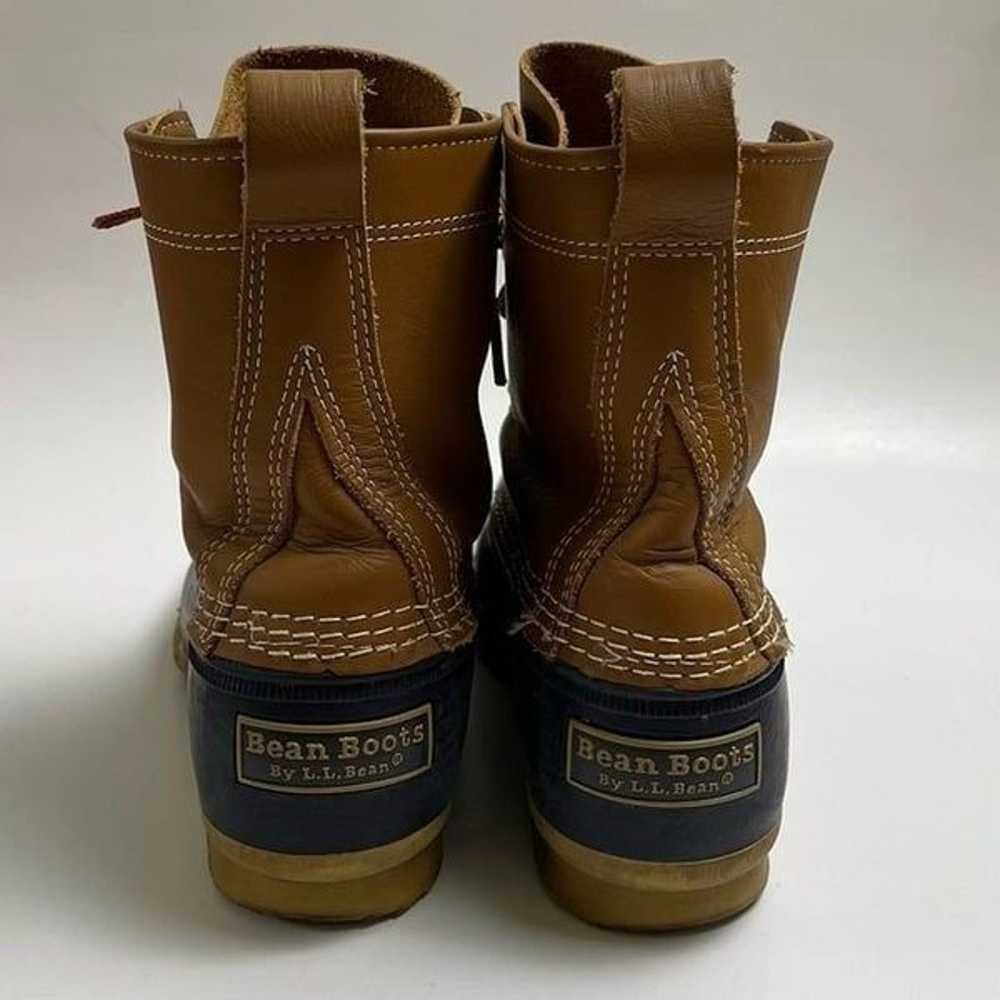 L. L. Bean Boots 8” Tan Navy Duck Hunting Rain Sn… - image 4