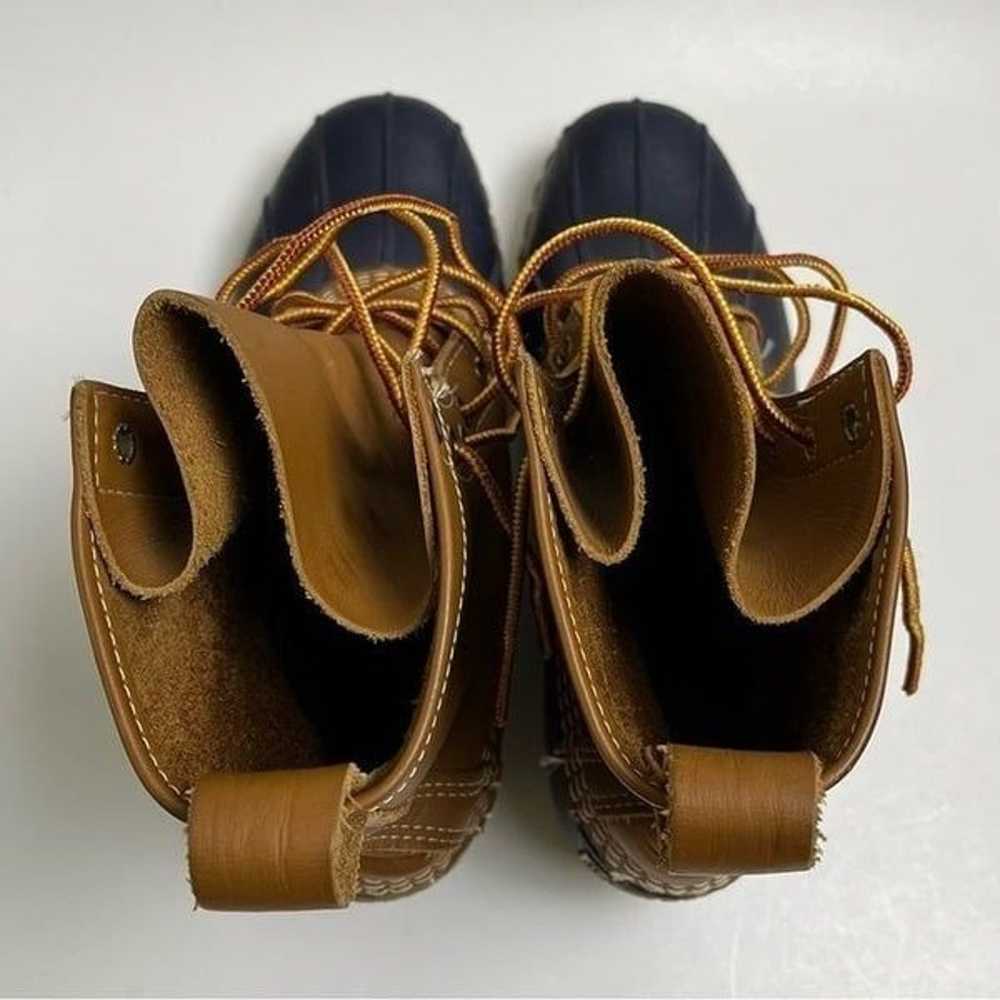 L. L. Bean Boots 8” Tan Navy Duck Hunting Rain Sn… - image 5