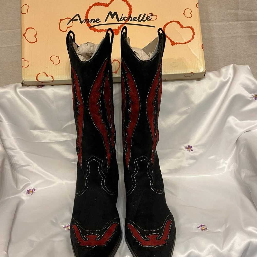 Ann Michelle Women’s 10 Western Cowboy Boots Blac… - image 2