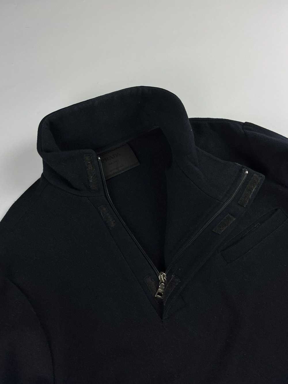 Prada Prada Asymmetric Navy Half Zip Wool Jacket … - image 4