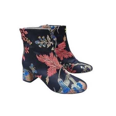 Zara Embroidered Floral Ankle Boots