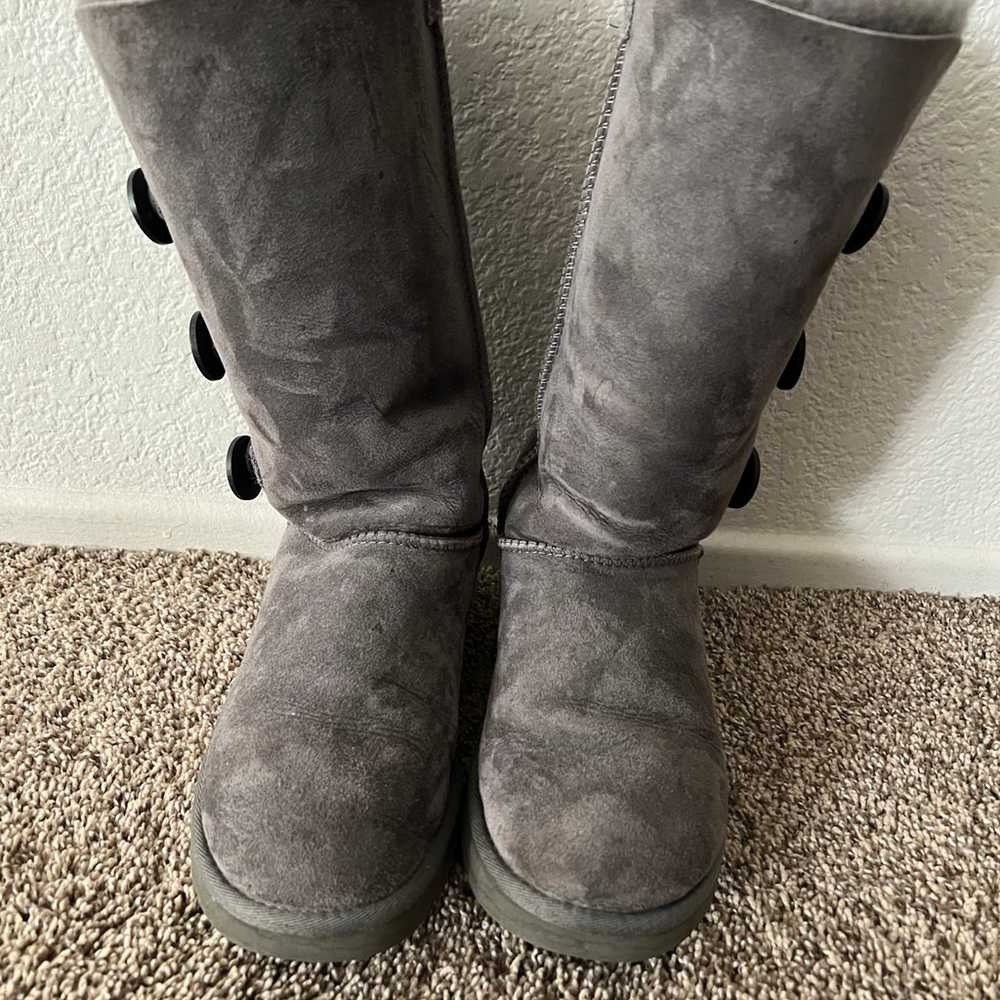 Women’s UGG Bailey Button Boots in Gray Suede  Si… - image 2