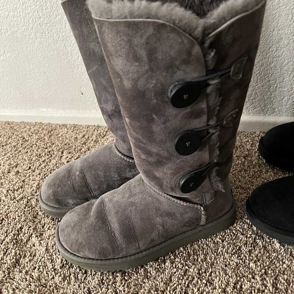 Women’s UGG Bailey Button Boots in Gray Suede  Si… - image 8