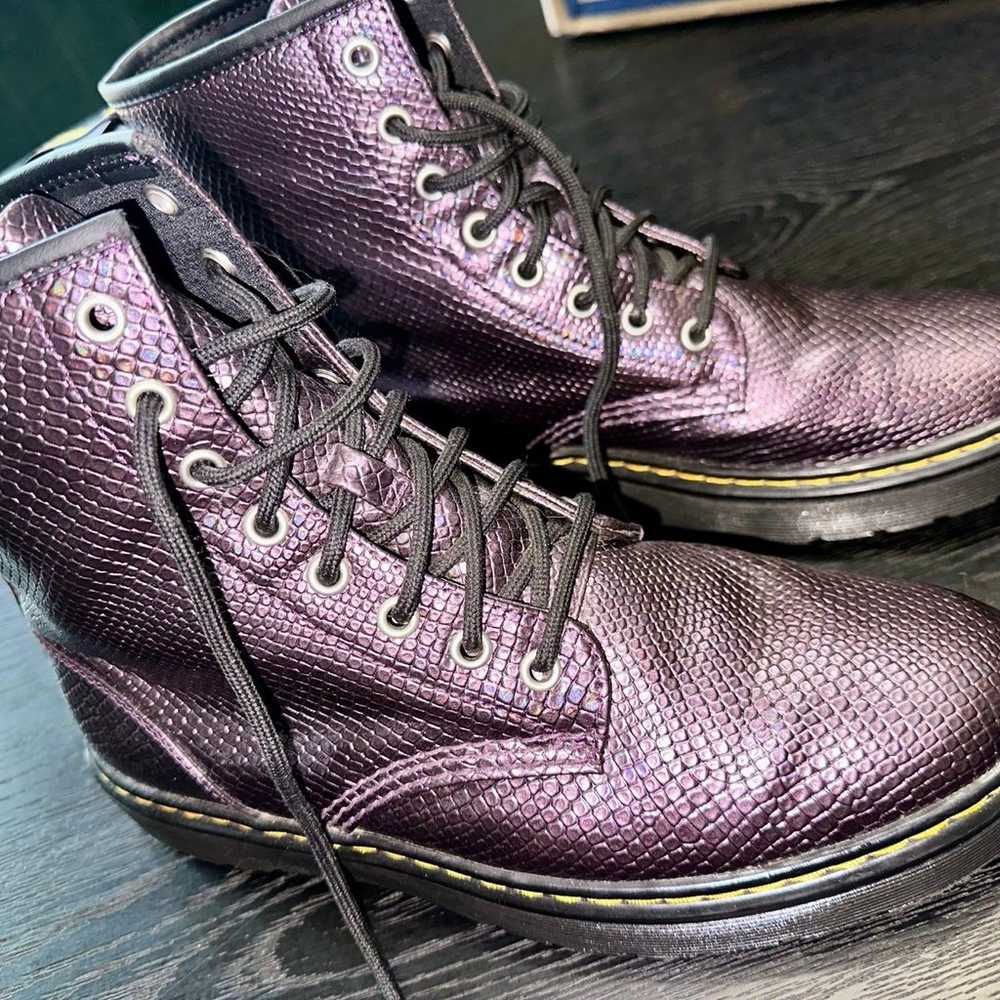 Doc Martens Zavala Metallic Purple Reptile Boots 9 - image 1