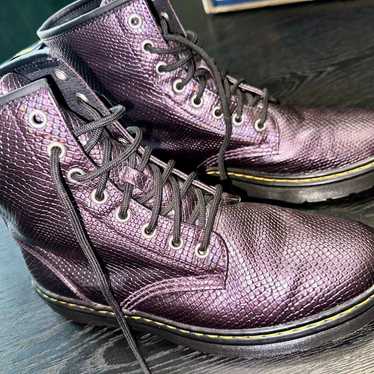 Doc Martens Zavala Metallic Purple Reptile Boots 9 - image 1