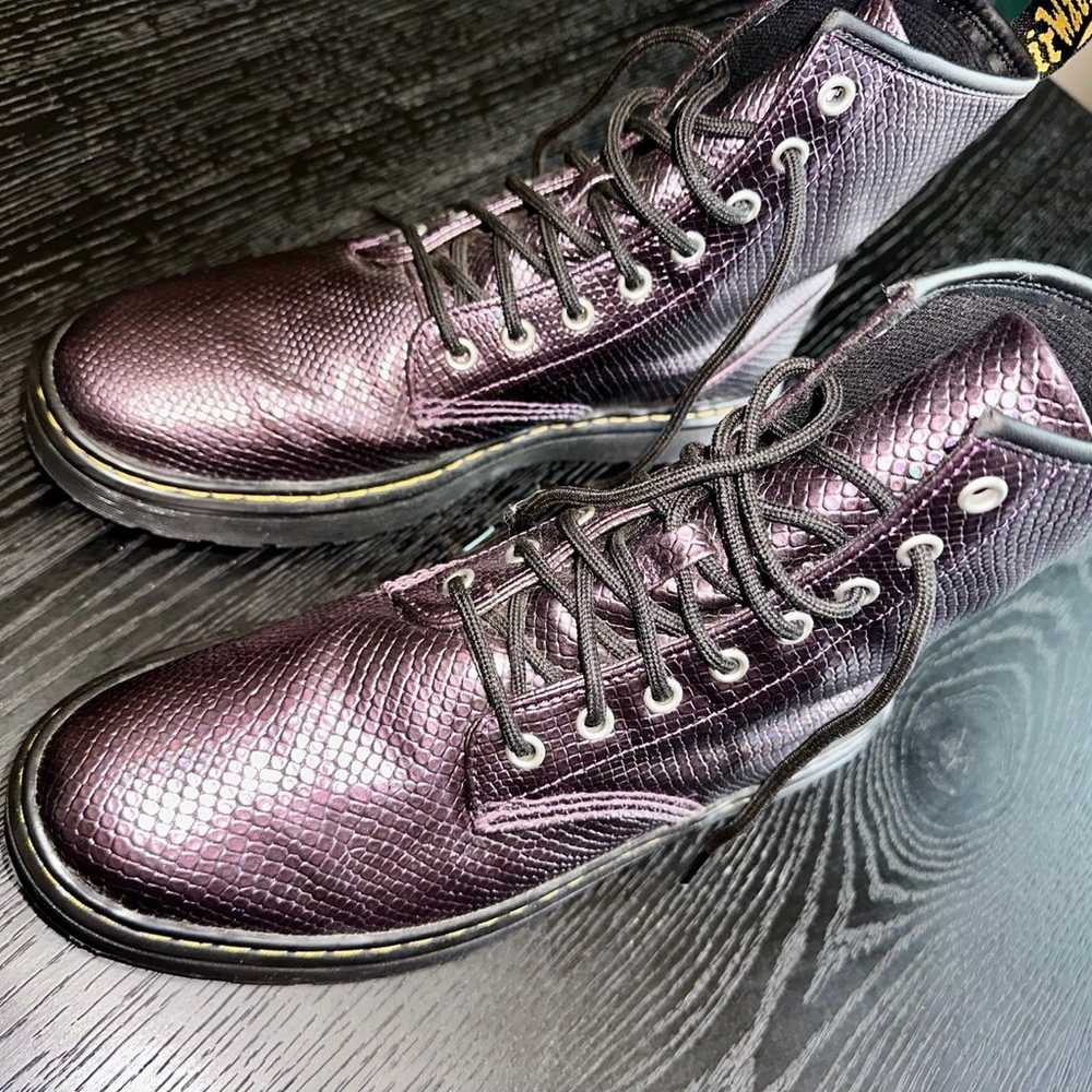 Doc Martens Zavala Metallic Purple Reptile Boots 9 - image 2