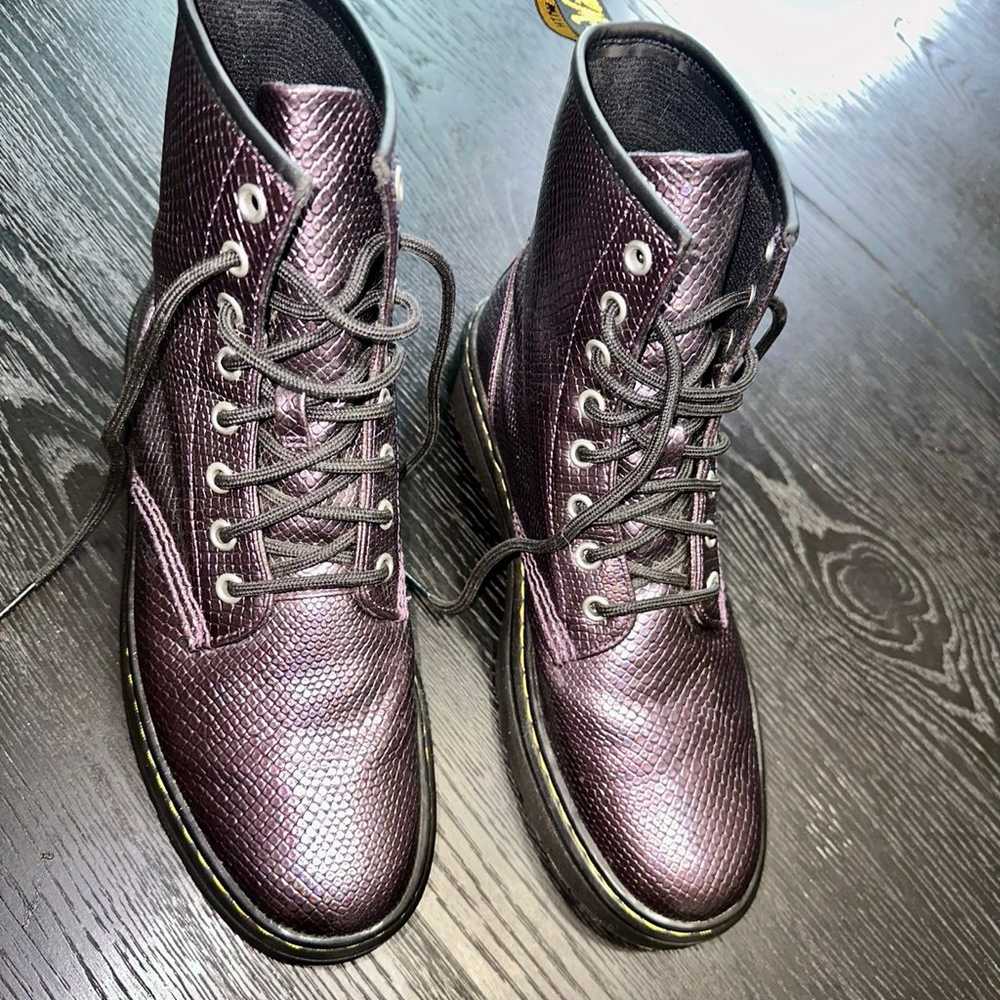 Doc Martens Zavala Metallic Purple Reptile Boots 9 - image 3