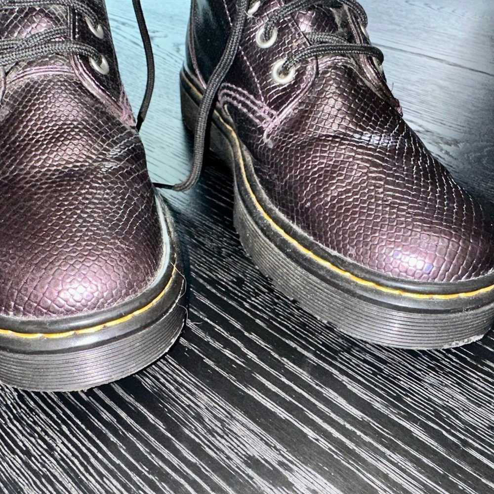 Doc Martens Zavala Metallic Purple Reptile Boots 9 - image 4