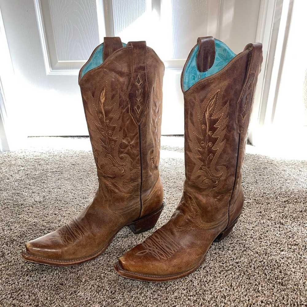 Corral vintage leather cowboy boots size 9.5 - image 3