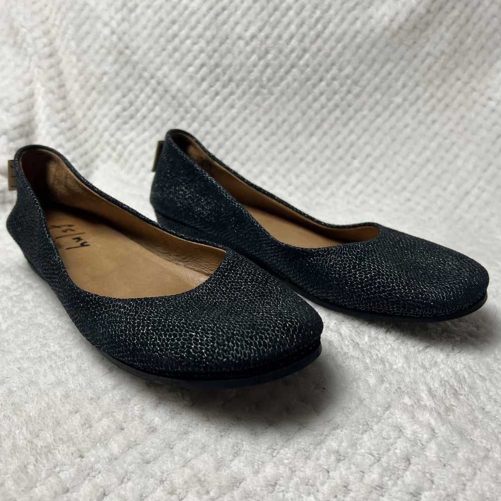 FS/NY French Sole - Black Textured Suede Zeppa Fl… - image 3
