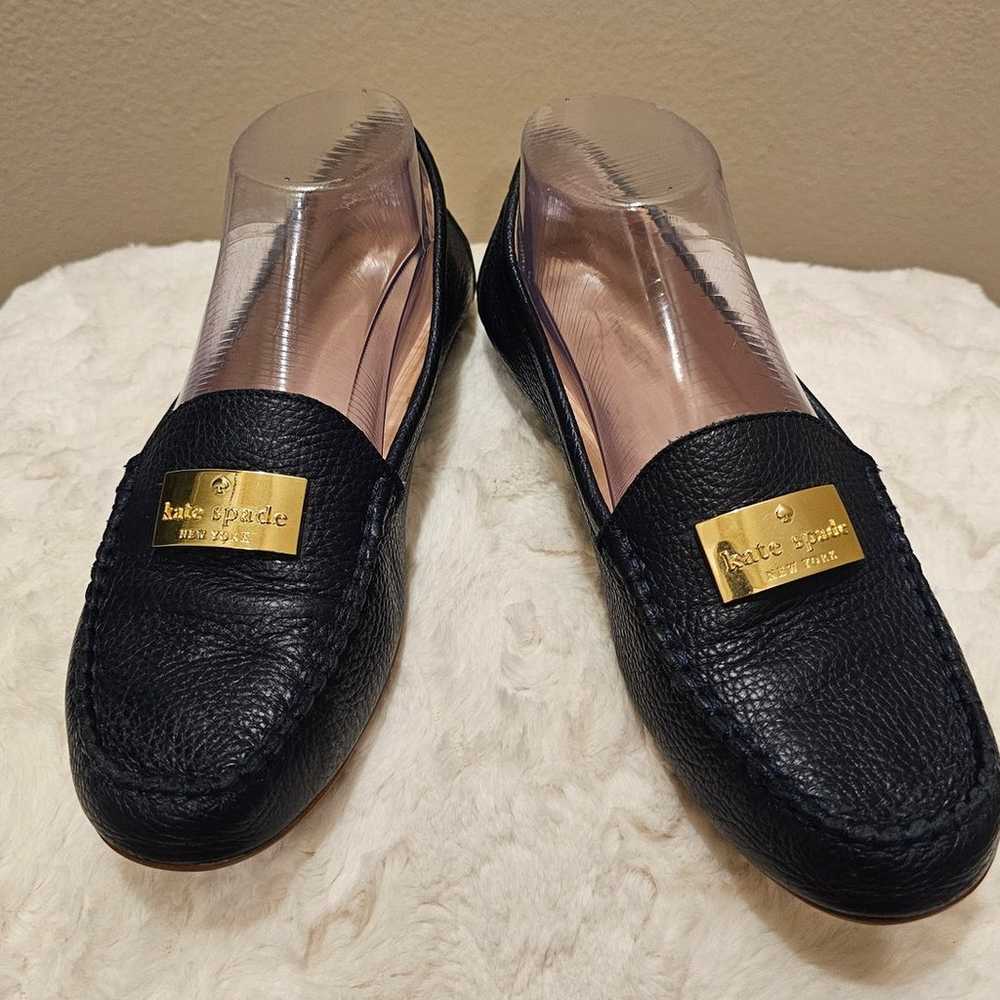 Kate Spade Navy Blue Leather Loafers Size 7.5 - image 1