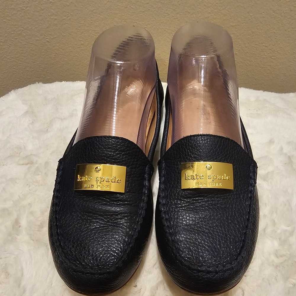 Kate Spade Navy Blue Leather Loafers Size 7.5 - image 2