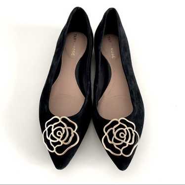 TARYN ROSE Fiona Pointed Toe Flats Black Size 6 - image 1