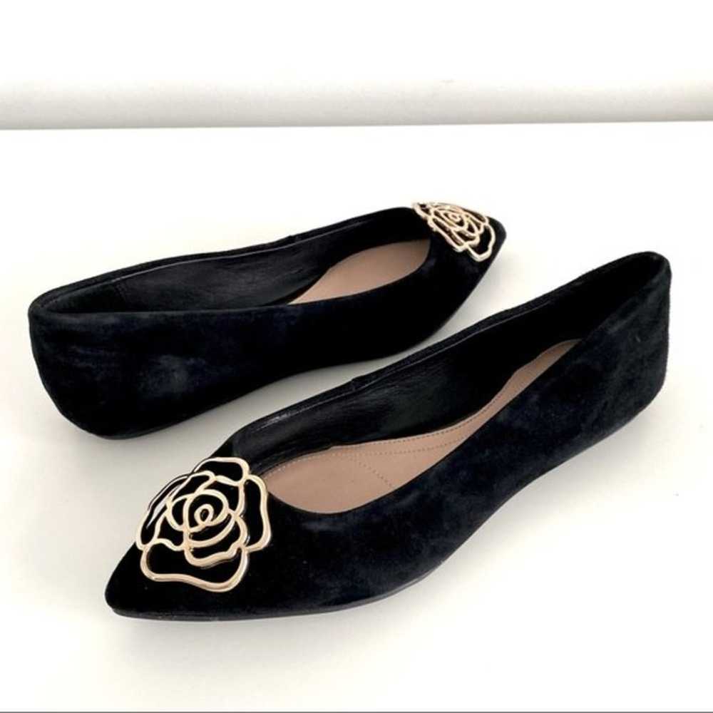 TARYN ROSE Fiona Pointed Toe Flats Black Size 6 - image 2