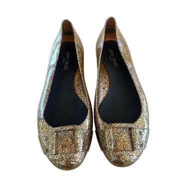 Jimmy Choo Gold Glitter Jelly Flats 38 - image 1