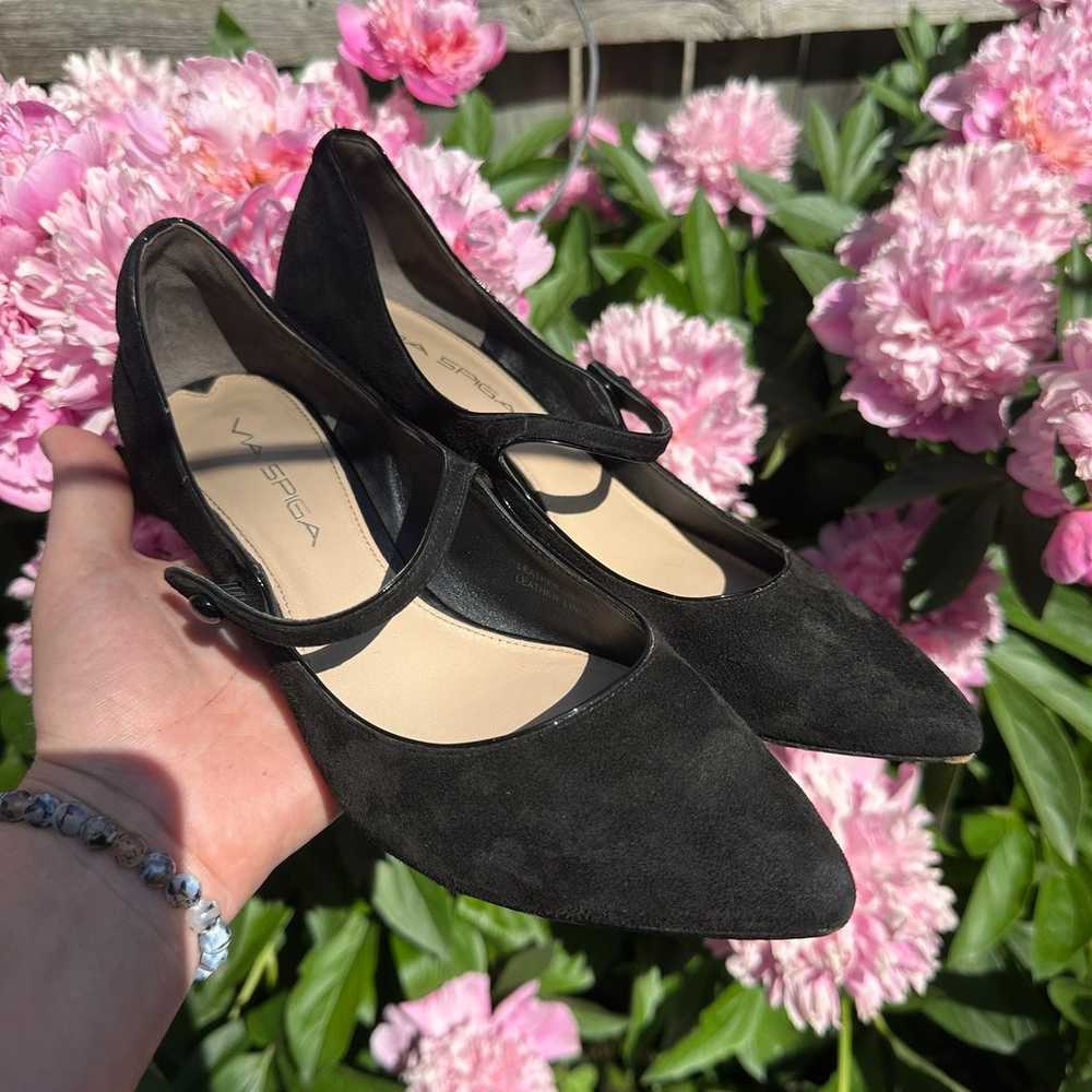 Via Spiga Black Suede Mary Jane Pumps High Heels … - image 1