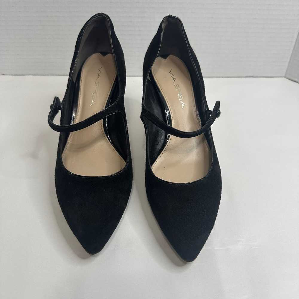 Via Spiga Black Suede Mary Jane Pumps High Heels … - image 2