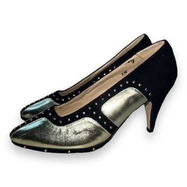 Skyelights Vintage Gold/Black Heels Women's 6 - image 1