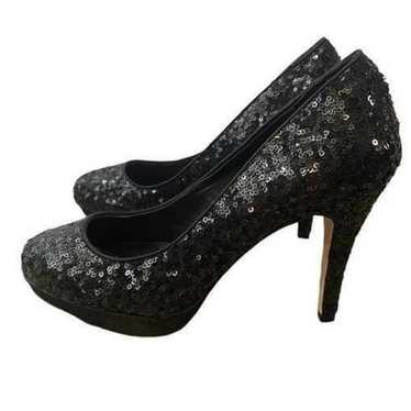 WHITE HOUSE BLACK MARKET Sequin Black Stiletto Pu… - image 1