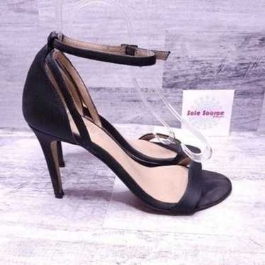 Reiss Satin Ankle Strap Stiletto Dress Sandal Bla… - image 1