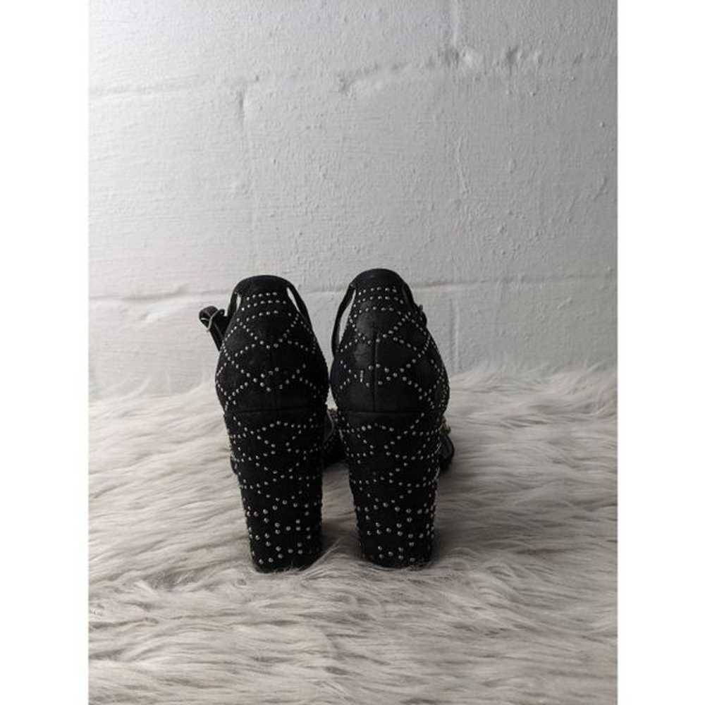 Schutz Black Nubuck/Faux Suede Crystal Embellishe… - image 4