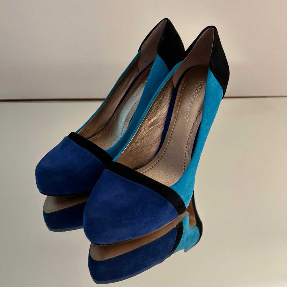 BCBGeneration Suede Color Block Pumps - Blue / Bl… - image 1