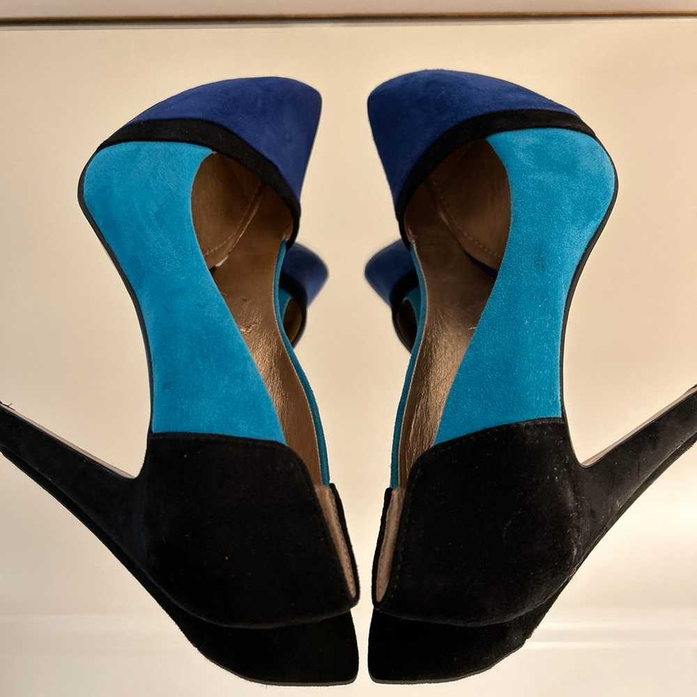 BCBGeneration Suede Color Block Pumps - Blue / Bl… - image 9