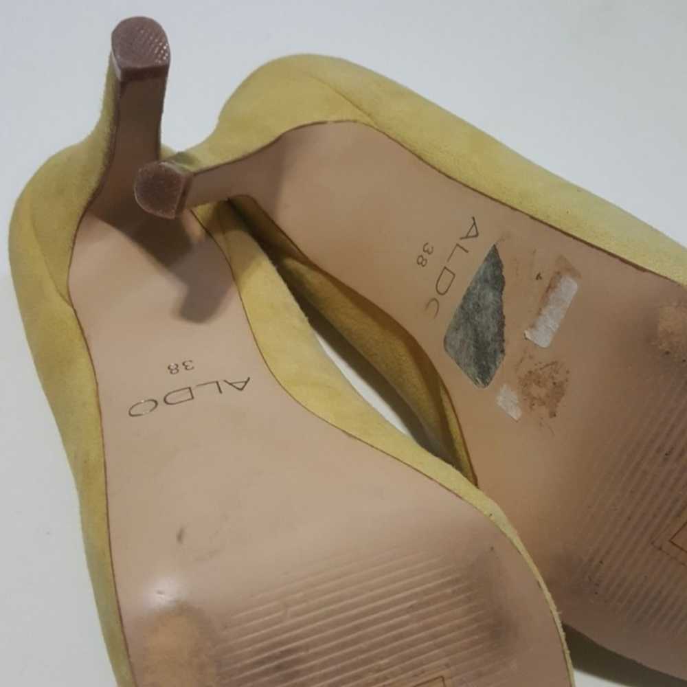 ALDO Yellow Genuine Leather Peak Toe Heels-Size 8 - image 8