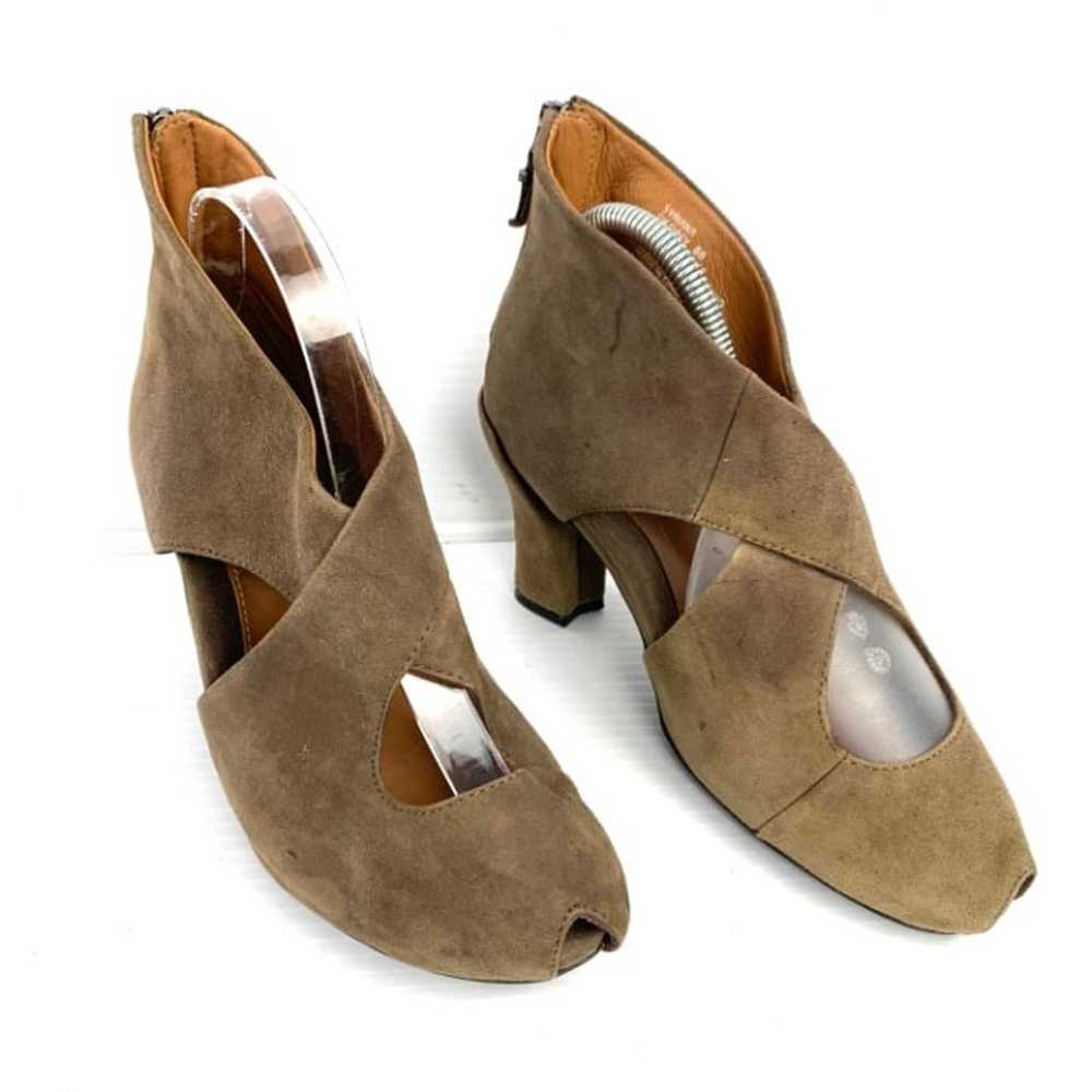 EARTHIES "Syriana" Suede Peep Toe Heels - image 2