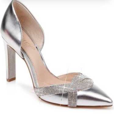 New Badgley Mischka JEWEL silver bling heels size 